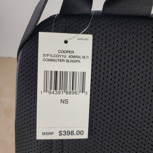 Michael Kors Mens Cooper Admiral Blue Colorblock Logo Stripe Commuter Sling Pack - Picture 7 of 8
